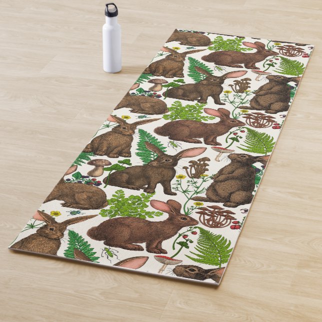 Tapis De Yoga Lapins et flore boisée 4 (En situation)