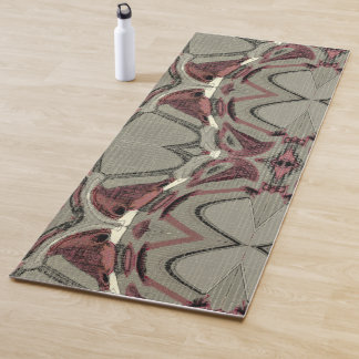 Tapis De Yoga L'art Abstrait gris et rouge
