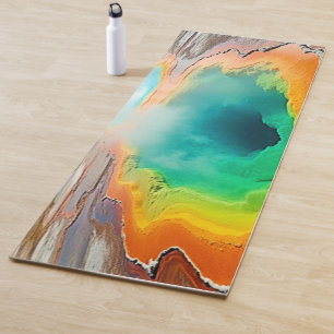 Tapis De Yoga L'art coloré des sources chaudes de la nature