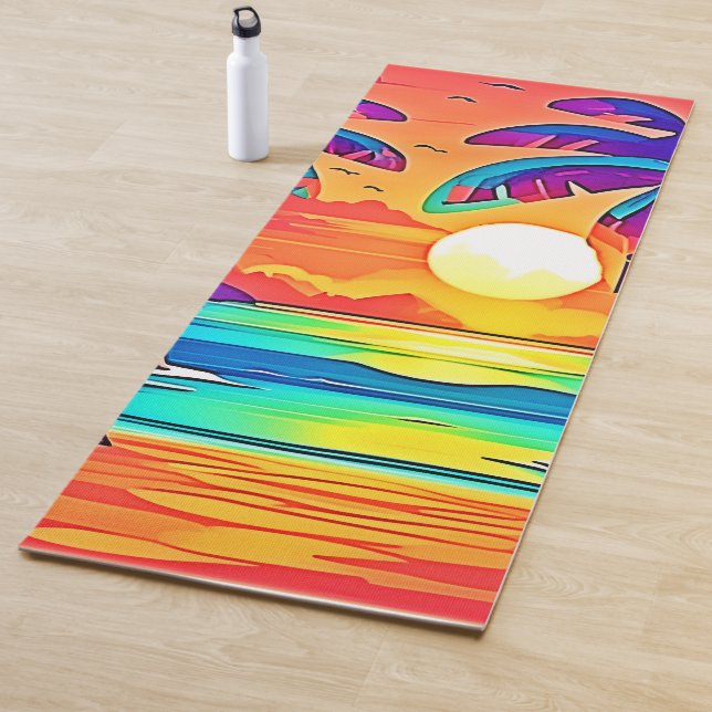 Tapis De Yoga L'art tropical du coucher de soleil (En situation)