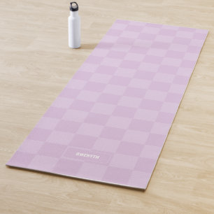 Tapis De Yoga Lavande de prune de sucre À damiers personnalisée 