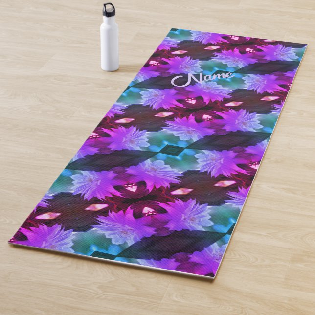 Tapis De Yoga Lavender Clematis Fleur Abstraite Personnalisée (En situation)