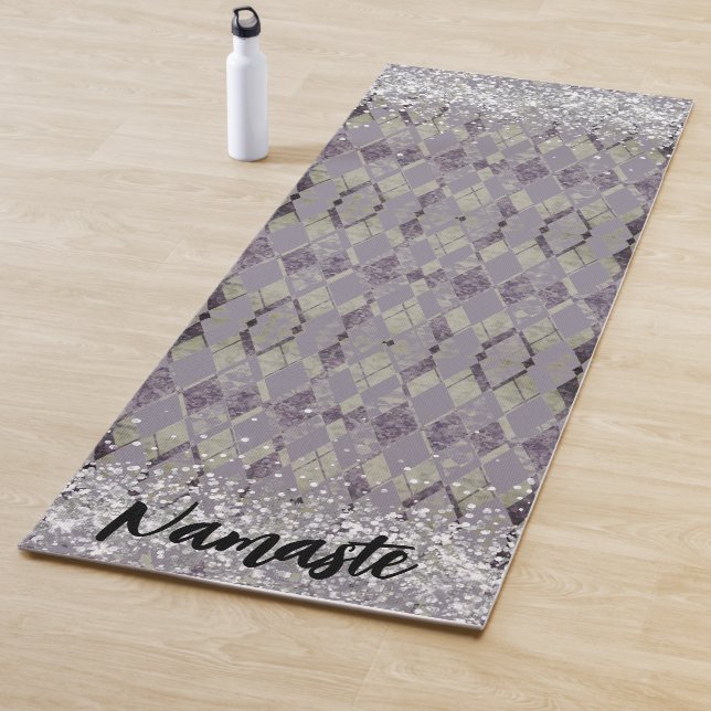 Tapis De Yoga Lavender Grunge Arlequin Parties scintillant Namas (En situation)
