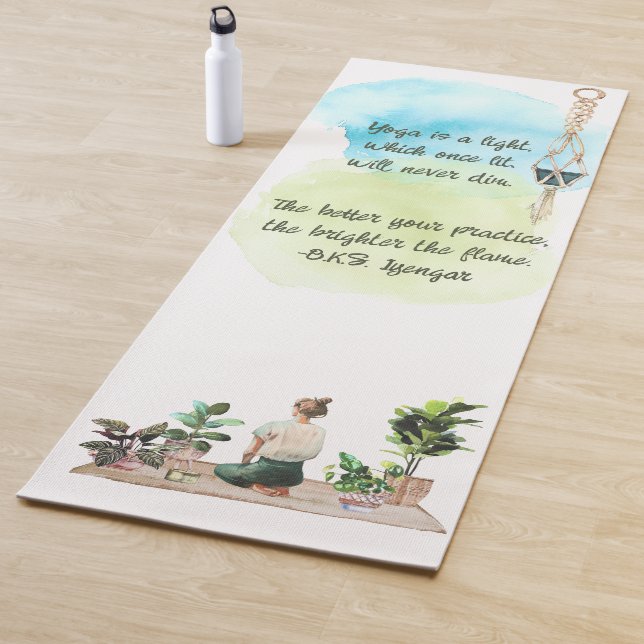 Tapis De Yoga Le Mat De Fitness De L'Aquarelle De La Flamme (En situation)