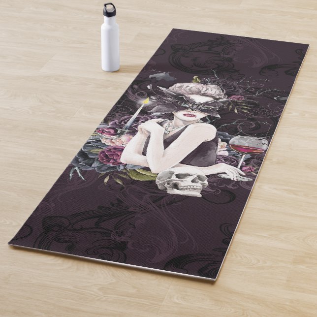 Tapis De Yoga Le Vampiress | Moody Gothic Vampy Glam Pale Peau (En situation)