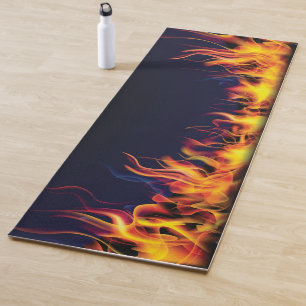 Tapis De Yoga Le vrai feu sur le Arrière - plan noir