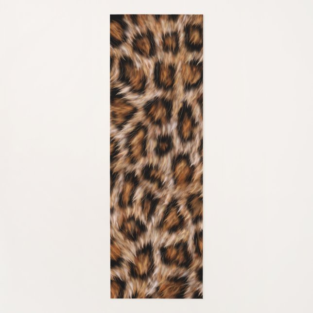 Tapis De Yoga Leopard Jaguar Chat fourrure Brown Motif-24609 (Devant)
