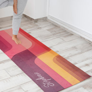 Tapis De Yoga les années 70 Bandes Abstraites inspirées
