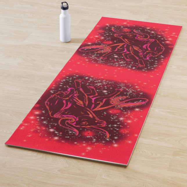 Tapis De Yoga Les Bulls Courent À Red Starry Night Yoga Mat (En situation)