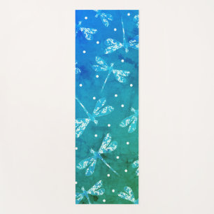 Tapis De Yoga Les dragonflies à l'ombre de la couleur bleue tur