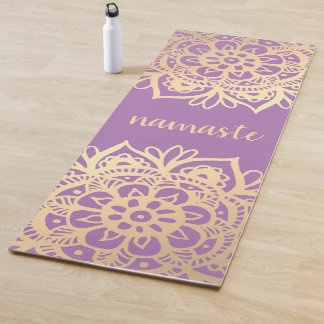 Tapis De Yoga Les fleurs de Namaste Purple et Gold Mandala