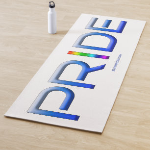 Tapis De Yoga Les lettres métalliques du mot de fierté de Slippe