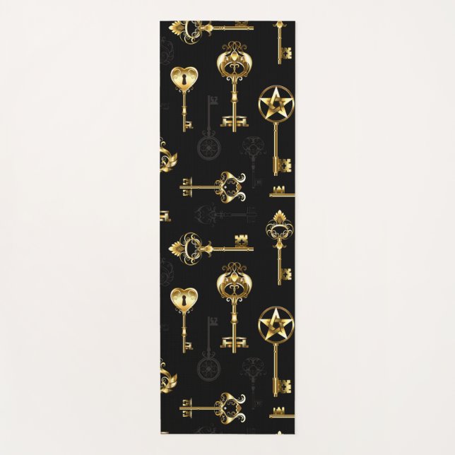 Tapis De Yoga Les Patters de Seamless avec Golden Keys (Devant)