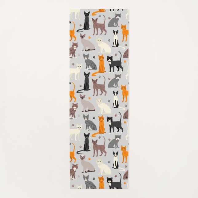 Tapis De Yoga Les Prints des Chats et des Paw (Devant)