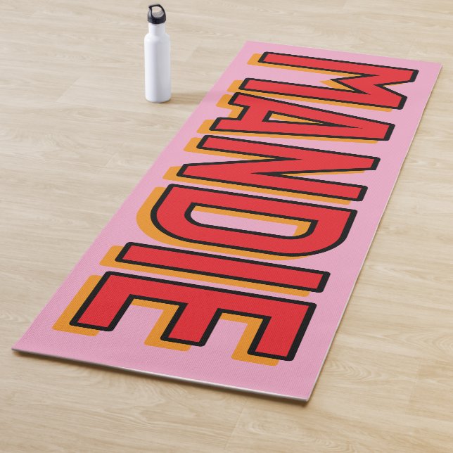 Tapis de Yoga Lettre 3D Rose Rouge Nom (En situation)