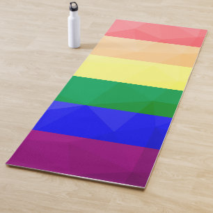 Tapis De Yoga LGBT drapeau arc-en-ciel lignes motif de maillage