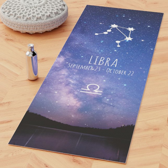 Tapis De Yoga Libra | Astrologie zodiaque personnalisée (Créateur téléchargé)
