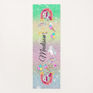 Tapis De Yoga licorne arc-en-ciel