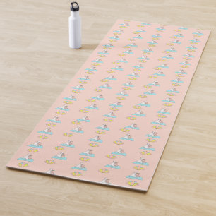 Tapis De Yoga Licorne Magique Mignonne Faisant du Yoga Motif Ros