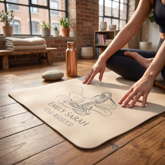 Tapis De Yoga Ligne artistique de la figure de méditation de yog