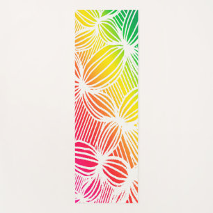 Tapis De Yoga Lignes arc-en-ciel courbes