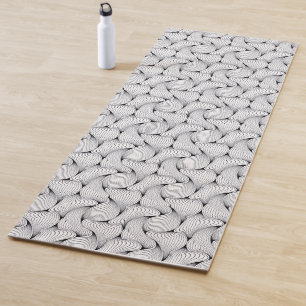 Tapis De Yoga Lignes entrelacées noir et blanc uniques