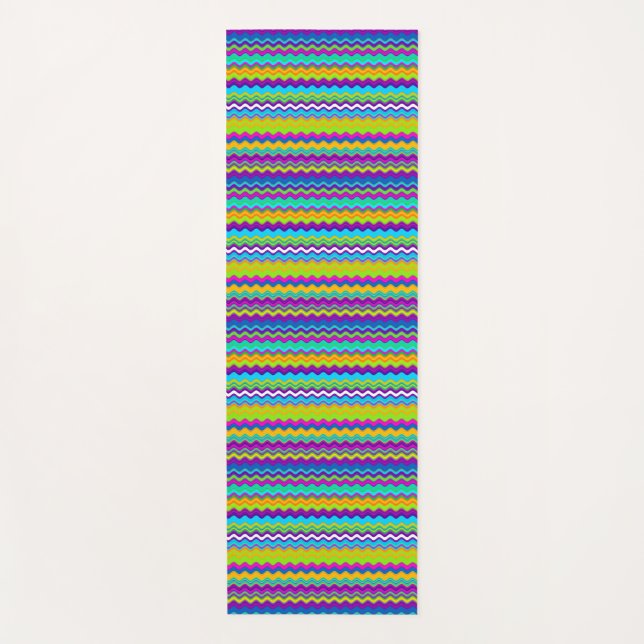 Tapis De Yoga Lignes ondulées multicolores personnalisables (Devant)