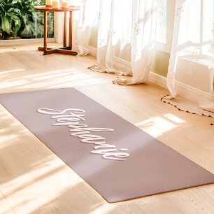 Tapis De Yoga Lilas Poussiéreux Personnalisé Nom Simple