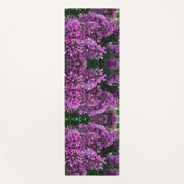 Tapis De Yoga lilas rose violet | photo florale rose romantique (Devant)