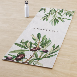 Tapis De Yoga L'île méditerranéenne grecque Feuille d'olive