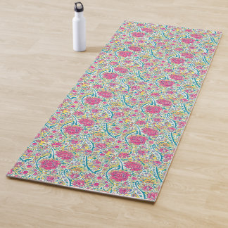 Tapis De Yoga Lime Floral Motif arabe