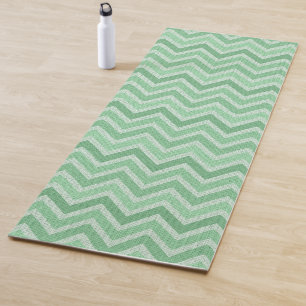 Tapis De Yoga Lin vert Chevron