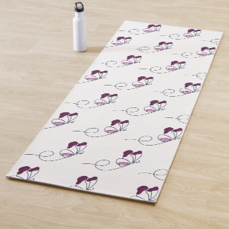 Tapis De Yoga linéaire butterfly purple