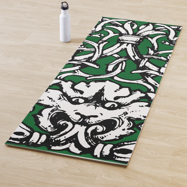 Tapis De Yoga Lion de nouage du début du XXe siècle (En situation)