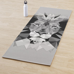 Tapis De Yoga Lion géométrique argenté