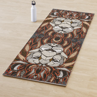 Tapis De Yoga Lion polygone | Dessin coloré | Lion Yoga Mat