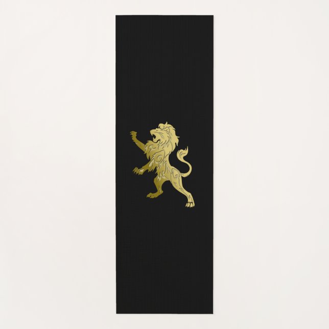 Tapis De Yoga Lion royal d'or noir (Devant)
