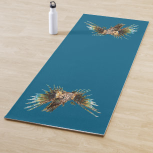 Tapis De Yoga Lionfish - Conception abstraite - Découpe d'une ph