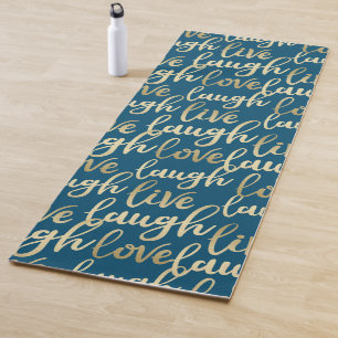 Tapis De Yoga Live Laugh Love Gold Letters