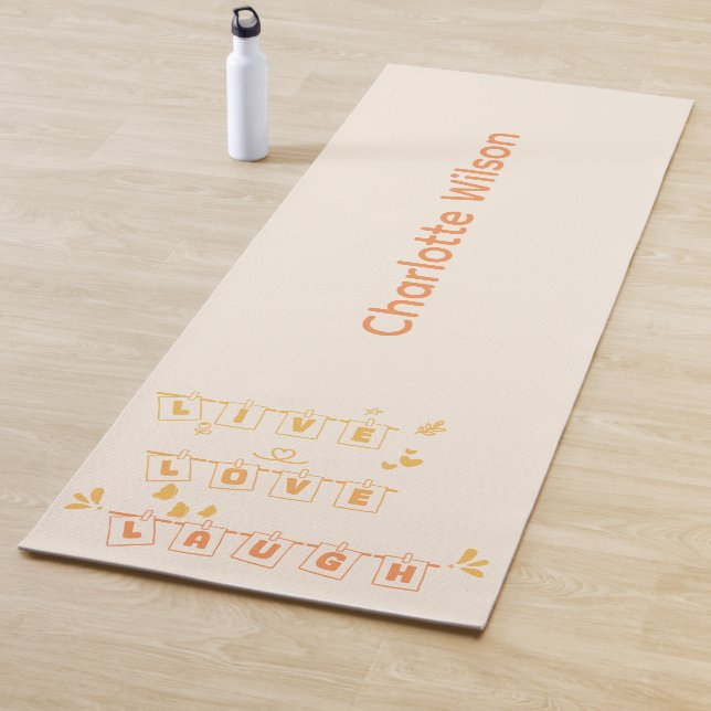 Tapis de Yoga Live Love Laugh Cute Notedry (En situation)