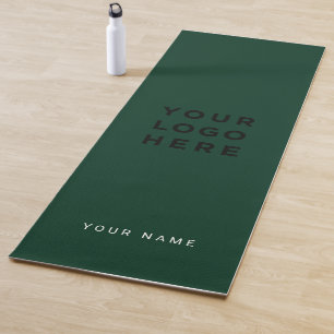 Tapis De Yoga Logo Dark Green Nom Société Instagram Promotionnel