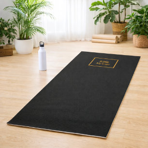 Tapis De Yoga Logo de l'entreprise noir studio d'affaires classi