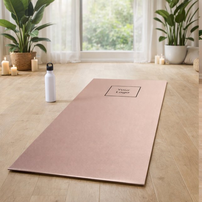 Tapis De Yoga Logo de l'entreprise rose or métal affaires (Créateur téléchargé)