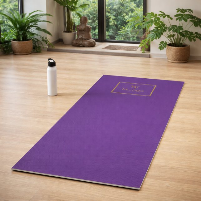 Tapis De Yoga Logo de l'entreprise violet classique studio de yo (Créateur téléchargé)
