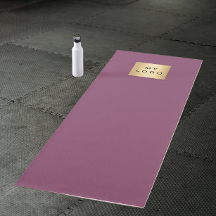 Tapis De Yoga Logo d'entreprise de prune violette