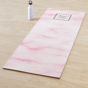 Tapis De Yoga Logo d'entreprise de studio en marbre rose