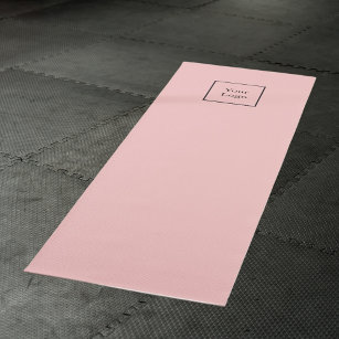 Tapis De Yoga Logo d'entreprise rose pâle
