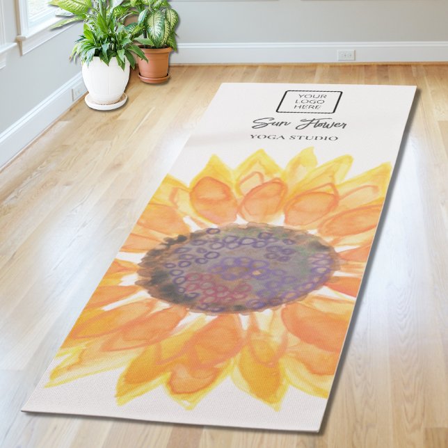 Tapis De Yoga Logo du studio de Yoga Tournesol (Créateur téléchargé)