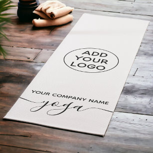 Tapis De Yoga logo moderne minimaliste de yoga noir et blanc