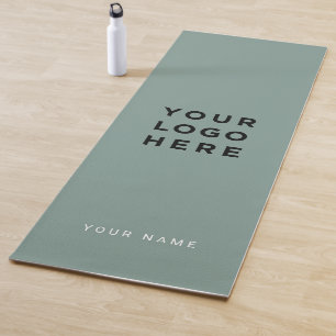 Tapis De Yoga Logo Sage Green Nom Société Instagram Promotionn